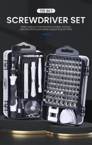 Car 1 Set Precision Screwdriver Set With 115 Magnetic Bits Electronics Tool Kit