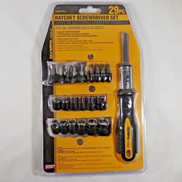 Olympia Tools Ratchet Screw Driver Set - 29 in 1 Socket and Screwdriver bits New