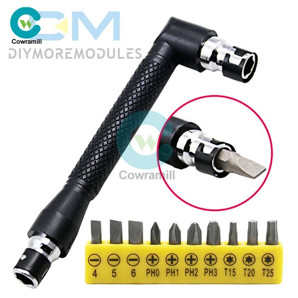 Dual Head L-shaped Socket Wrench 1/4" 6.35mm Screwdriver Bits Kit Bit Drill Set
