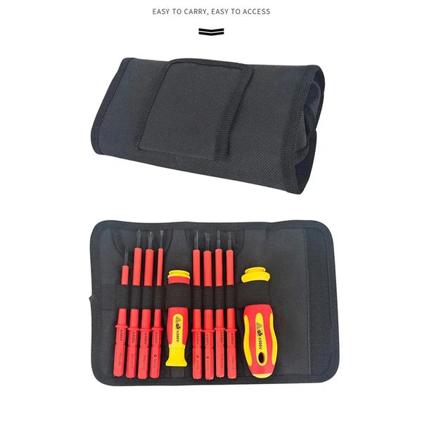 10Pcs Interchangeable Blade VDE Insulated Screwdriver Set with Case Magnetic