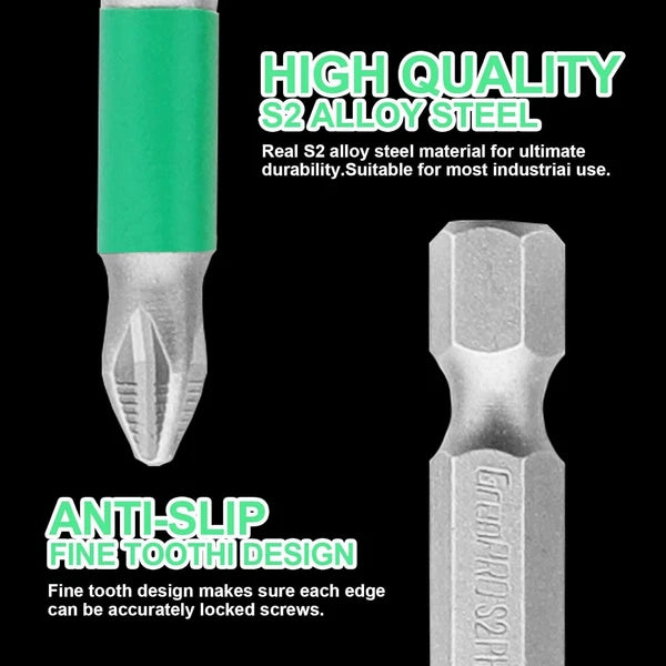 10Pcs Magnetic Screwdriver Bits PH2 Phillips Bits Set,S2 Alloy Steel Anti-Slip