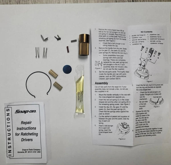 Snap-On  Ratcheting Screwdriver REBUILD Repair Kit SSDMR4A SSDMR4B rkrssdmr4a