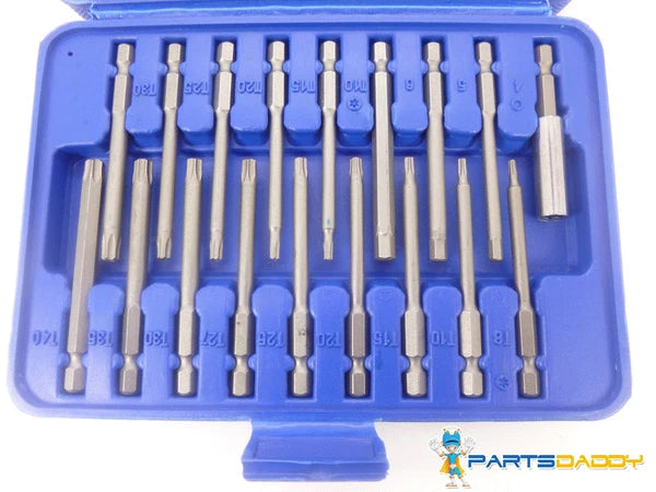 50 Piece Hex Star Torx Extra Long Security Bits Spline Flat Screwdriver Set 6-20
