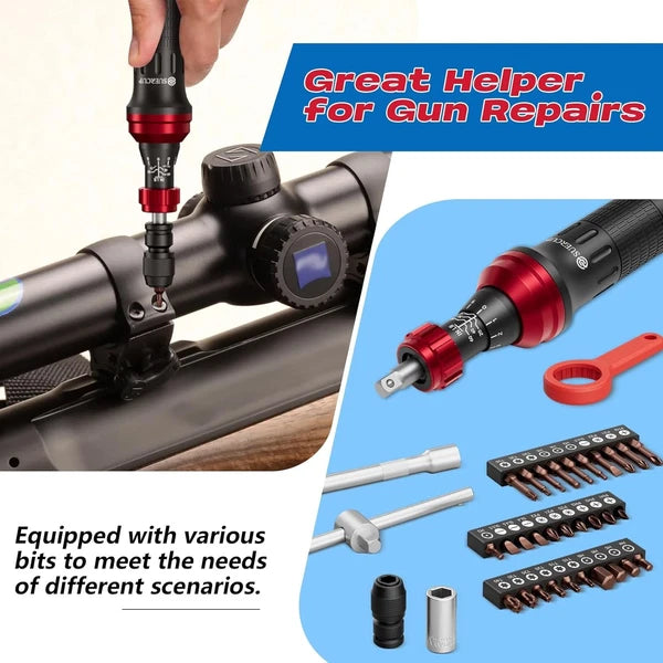 10-60In.Lb 1/4" Torque Screwdriver 36 PCS Set with T-Bar, Hex, Torx, and Phillip