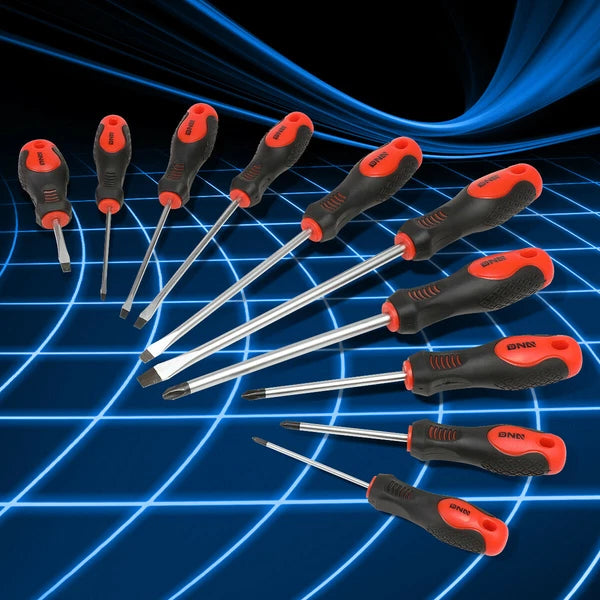 10 Pcs Precision Machined Magnetic Tips Screwdriver Set Hand Work Twisting Tools