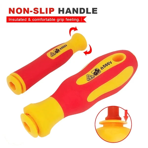 10Pcs Interchangeable Blade VDE Insulated Screwdriver Set with Case Magnetic