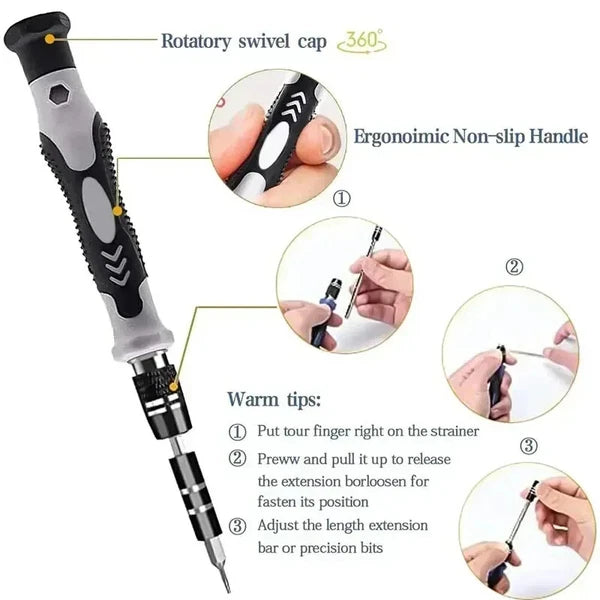 Car 1 Set Precision Screwdriver Set With 115 Magnetic Bits Electronics Tool Kit