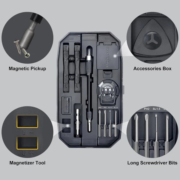 Pro-Grade 153-in-1 Screwdriver Kit with Ergonomic Grip & Case for Gadgets