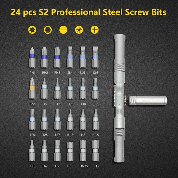 24in1 Multifunction Ratchet Screwdriver Set Multi Magnetic Bits Repair Tool Kit