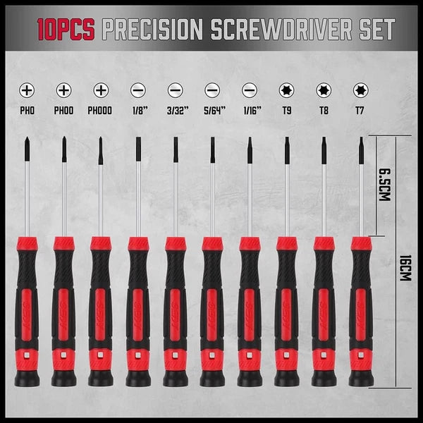 11-Piece Precision Screwdriver Set - Magnetic Mini Screwdrivers for Eyeglasses,