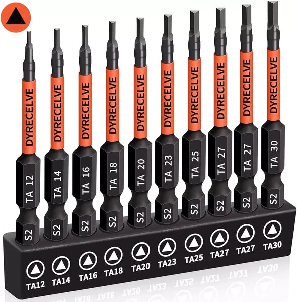 10-Pack Triangle Screwdriver Set Premium Steel Triangle Bit Long Magnetic Head