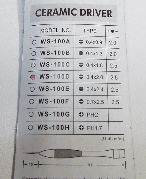 QTY10 Ceramic Tuning alignment Screw driver Non conductive Non magnetic ESD TOOL