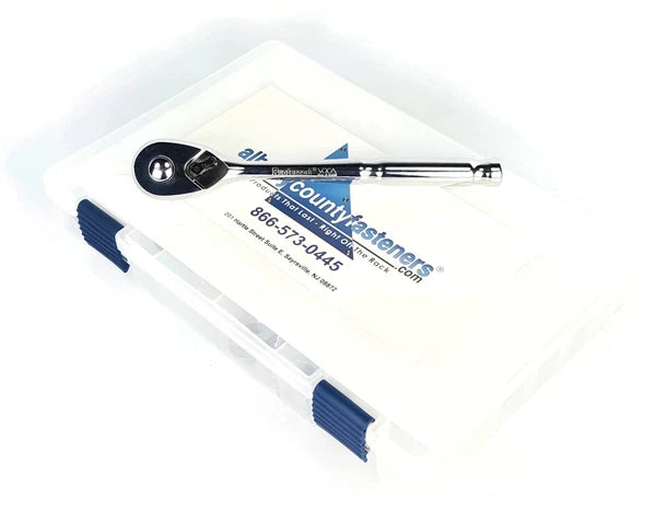 Tri Groove Tamper Proof Driver Socket Master Kit with Ratchet - Sizes #4 - #40