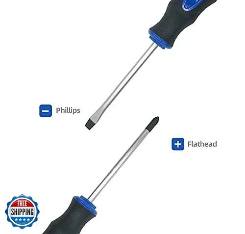 ROTATION 6PCS Magnetic Tip Screwdriver Set, 3 Phillips and 3 Flat, Profession