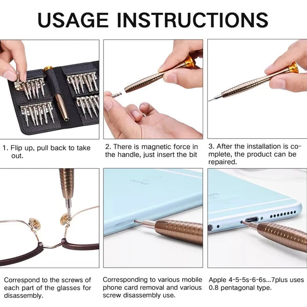 25 IN1 Small Mini Repair Precision Screwdriver Rivet Tool Set Cell Phone Repair