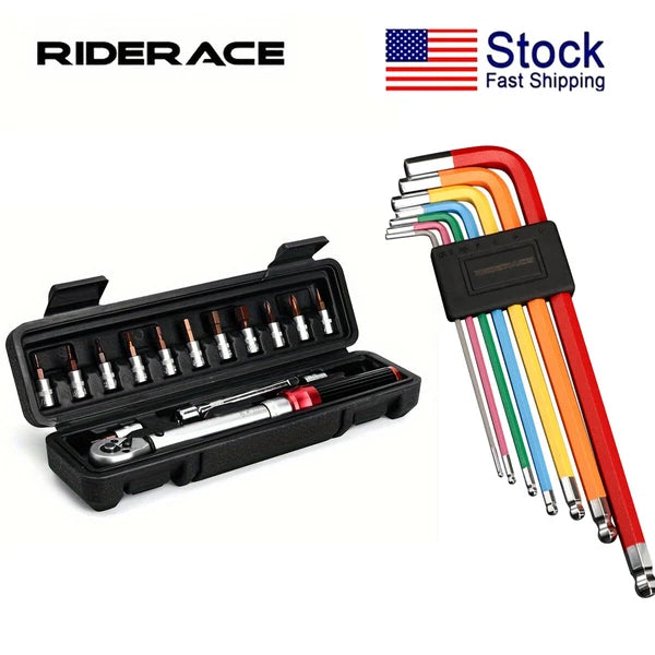 Bicycle Torque Wrench Set 15Pcs 1/4" 2-24Nm 1.5/2/2.5/3/4/5/6mm Portable Durable