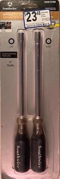 Southwire NDSET2-6M 2-Piece Nut Driver Set w/ 1/4" 5/16" 6" Shank