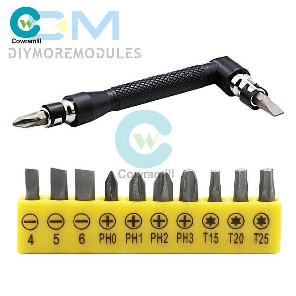 Dual Head L-shaped Socket Wrench 1/4" 6.35mm Screwdriver Bits Kit Bit Drill Set