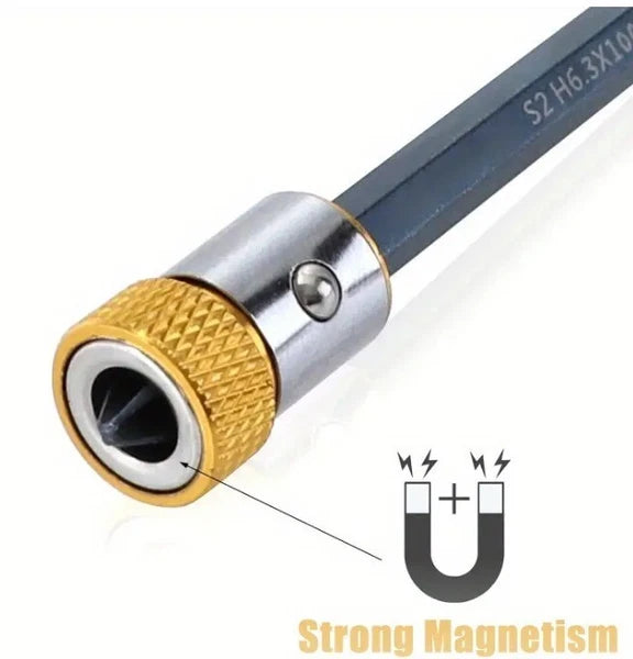 SET OF 3 MULTI COLOURED MAGNETIC RING SCREW HOLDERS FOR DRILL BITS PICK UP TOOL