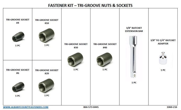 Tri Groove Tamper Proof Driver Socket Master Kit with Ratchet - Sizes #4 - #40