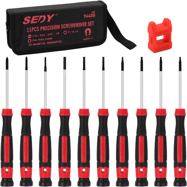 11-Piece Precision Screwdriver Set - Magnetic Mini Screwdrivers for Eyeglasses,