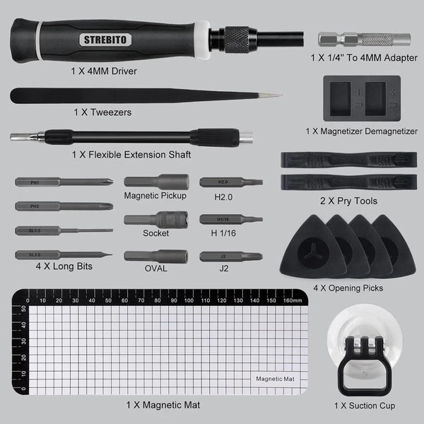 Pro-Grade 153-in-1 Screwdriver Kit with Ergonomic Grip & Case for Gadgets