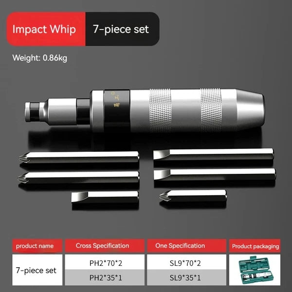 7/13 PCS Impact Screwdriver Hand Manual Reversible Impact Driver Set Durable