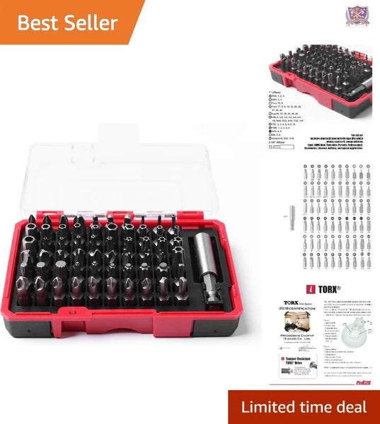 Security Bit Set 61-Piece S2 Steel Home Automotive Aerospace Durable Case