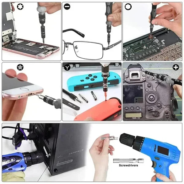 Car 1 Set Precision Screwdriver Set With 115 Magnetic Bits Electronics Tool Kit